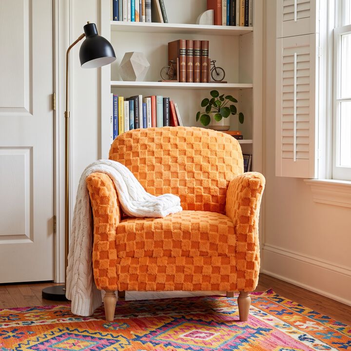 Zenwol Checkered Corduroy Accent Armchair
