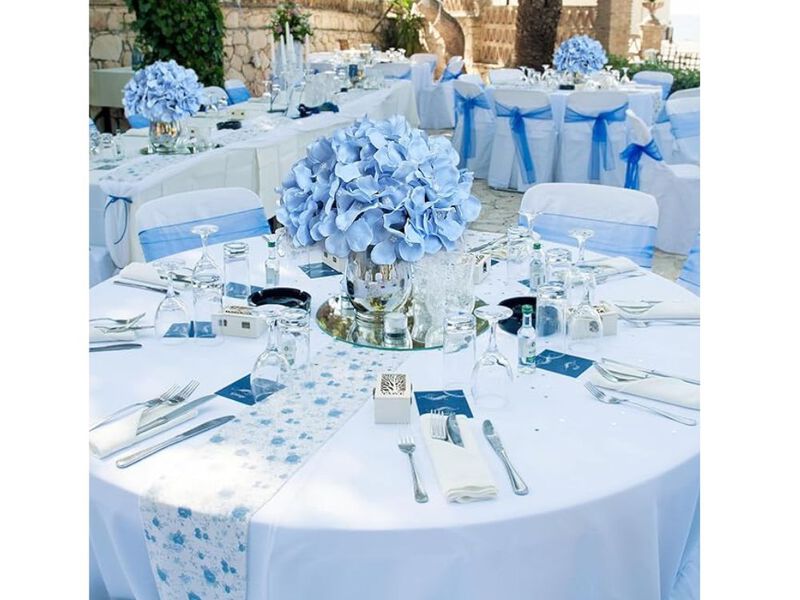 12 Piece Blue Artificial Hydrangea Flowers Wedding Centerpiece Decor image number 1