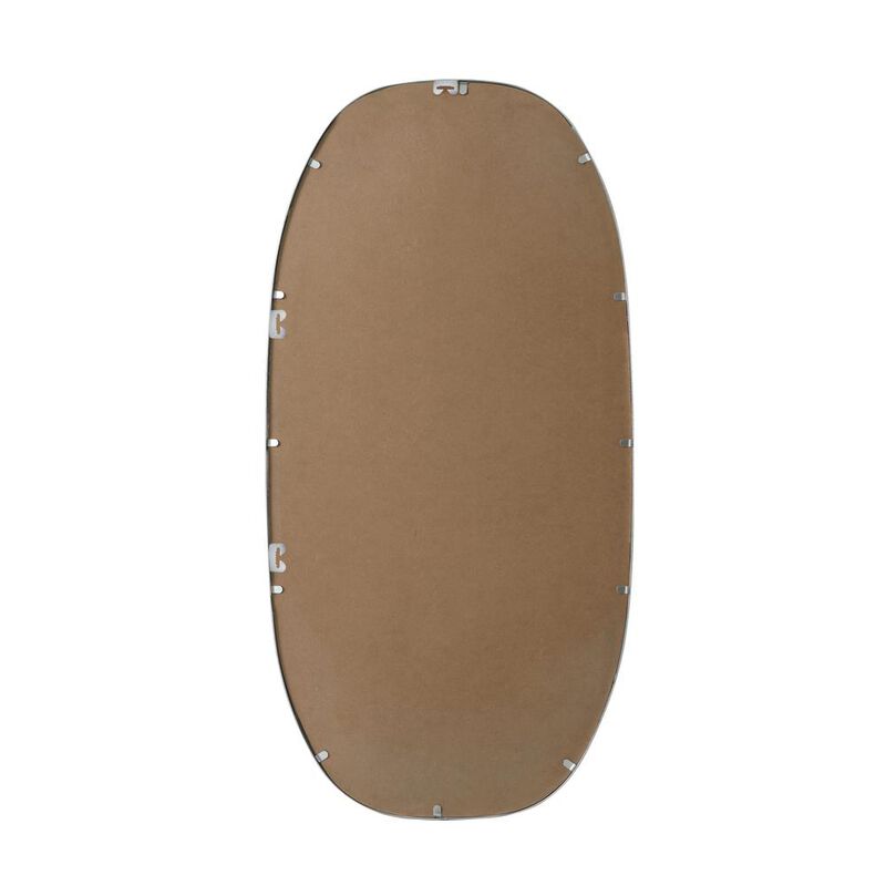 Elegant Decor Metal Frame Oval Mirror 24x48 Inch in Silver