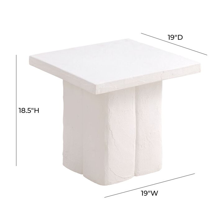 Tov Furniture Kayla Concrete Side Table (White)