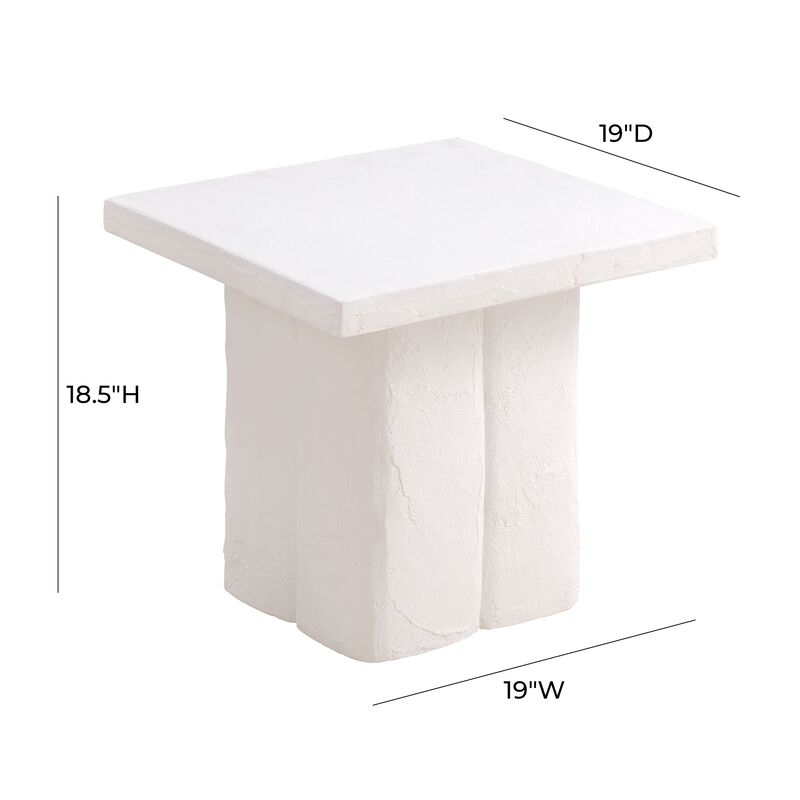 Tov Furniture Kayla Concrete Side Table (White) image number 1