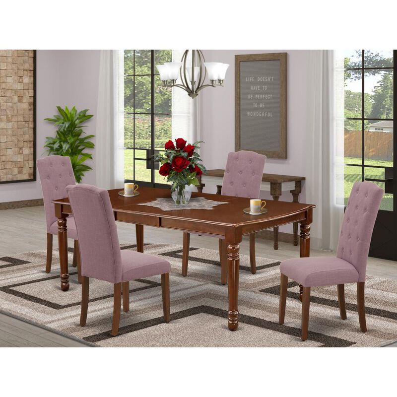 East West Furniture Dining Room Set Mahogany
