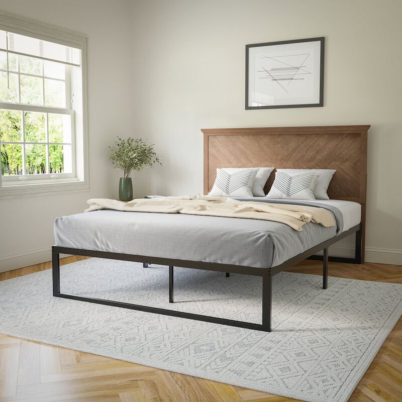 Flash Furniture Contemporary Queen Size Herringbone Pattern Headboard image number 8