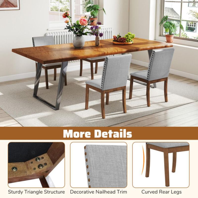 Hivvago Set of 2 Upholstered Dining Chairs with Padded Seat for Living Room