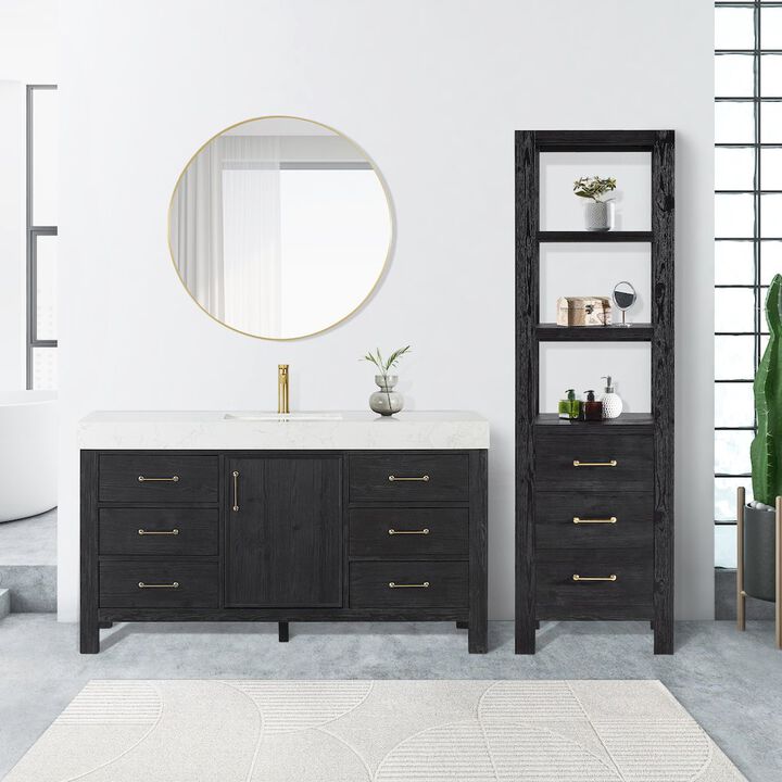 Vinnova Design Le&oacute;n 22in. Black Storage Cabinet for Bathroom, Kitchen and Living Room