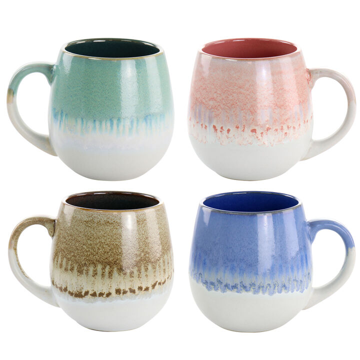 Gibson Home Avery Creek 4 Piece 19.1oz Stoneware Mug Set in Assorted Colors