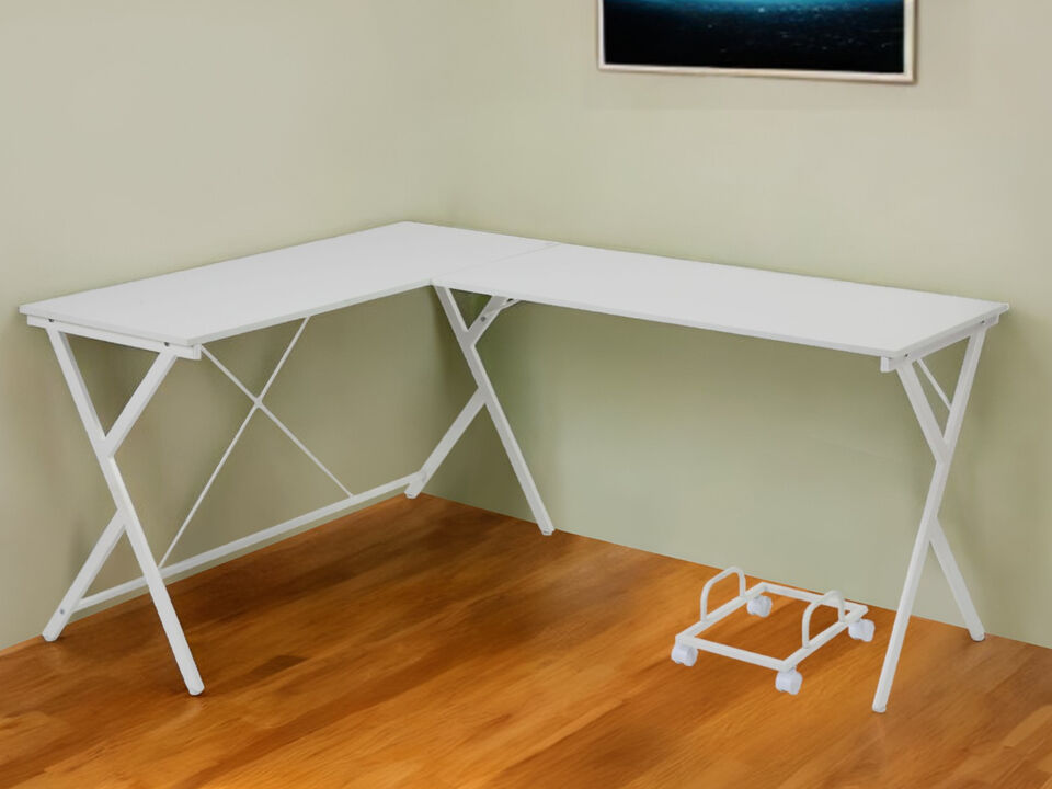 L-Shaped Computer Desk with Spacious Work Surface for Home Office or Study