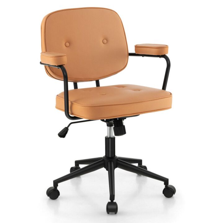 Hivvago PU Leather Office Chair with Rocking Backrest and Ergonomic Armrest