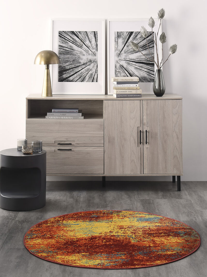 Nourison Essentials NRE06 Flame 4' x Round Rug