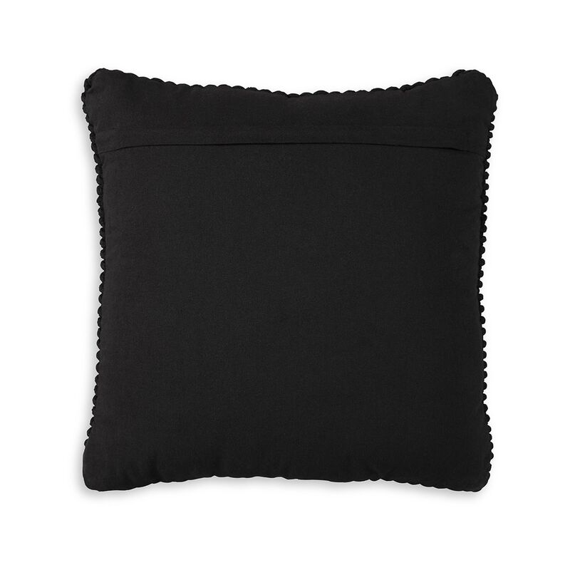 Accent Throw Pillow Set of 4, 20 Inch Square, Handwoven Black Cotton - Benzara
