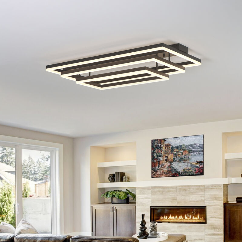 LED Flush Mount Light Rectangle Aluminum Ceiling Light Remote Dimming image number 8