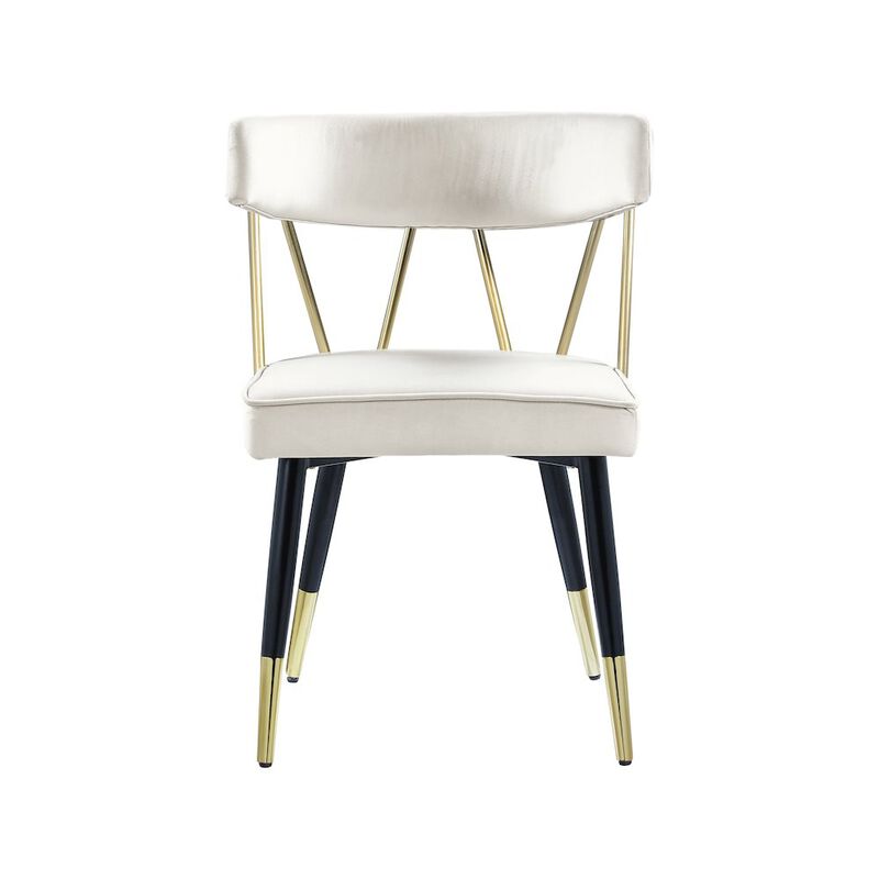 Meridian Furniture Rheingold Cream Velvet Dining Chair, Set of 2
