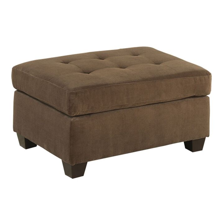 Cocktail Ottoman Waffle Suede Fabric Truffle Color W Tufted Seats Ottomans Hardwoods Living Room