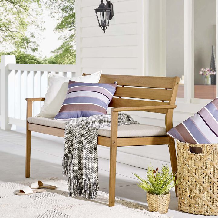 Modway - Viewscape Outdoor Patio Ash Wood Loveseat Natural Taupe