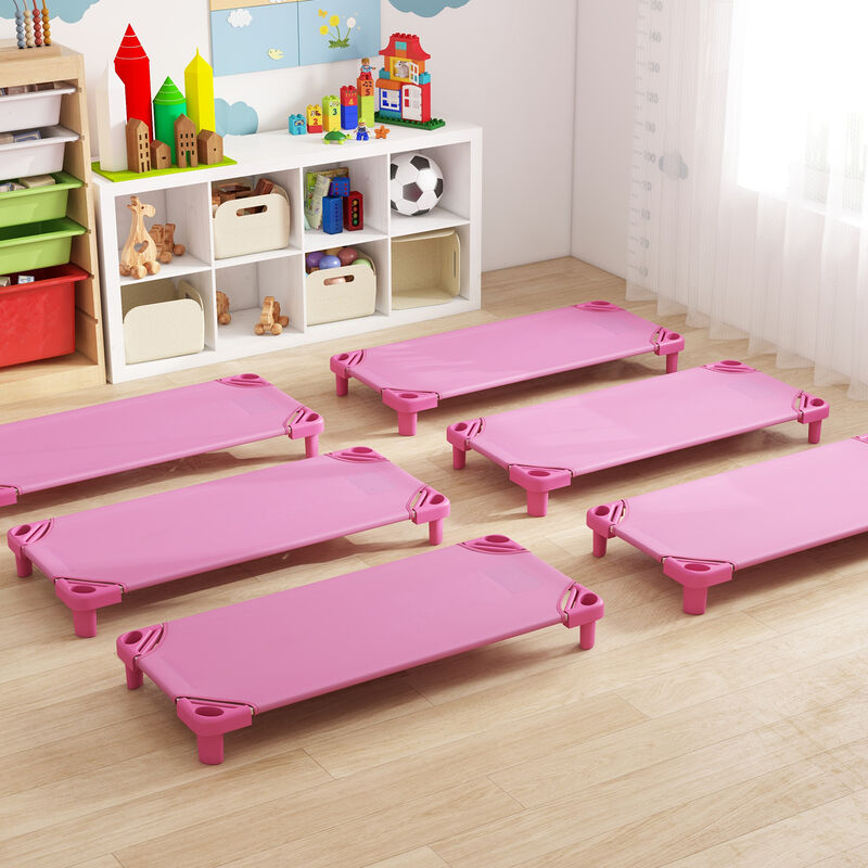 Stackable Rest Cots for Toddlers Pack of 6 with Easy-Clean Oxford Fabric