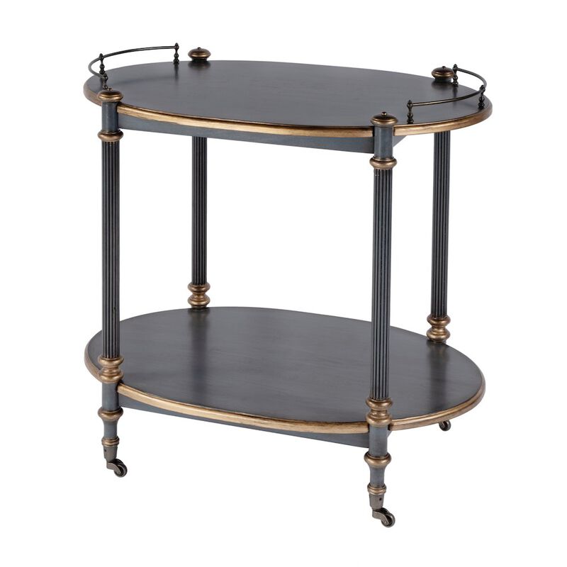 Butler Specialty 31 in. W Rectangular Wood 2 Tier Bar/Serving Cart on Casters, Pastel image number 0