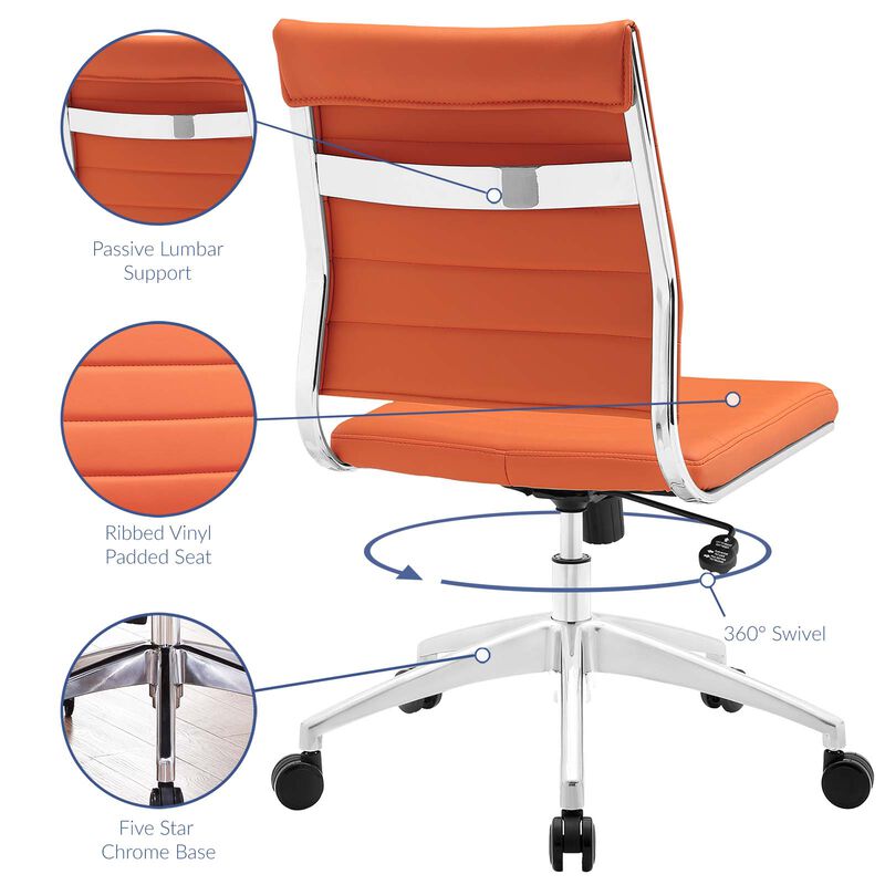 Modway Furniture - Jive Armless Mid Back Office Chair Gray image number 8