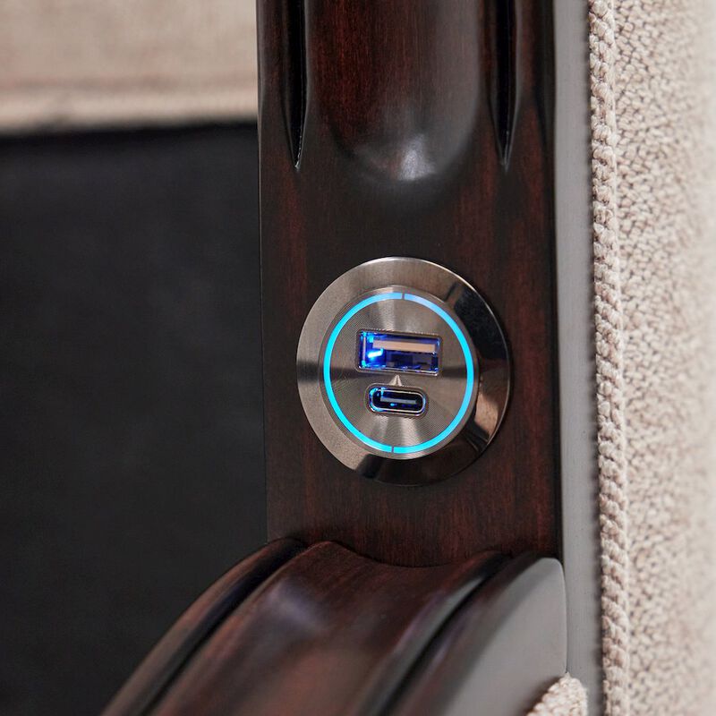 Michael Amini Camellia Field King Upholstered Bed - Warm Pecan