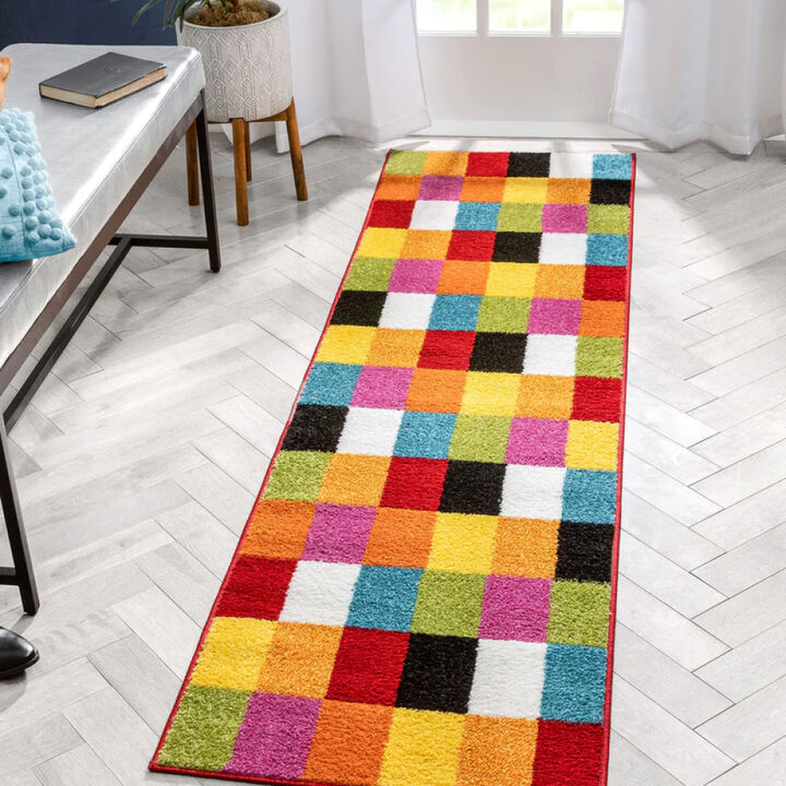 Well Woven Bright Square Kids Rug Multi-