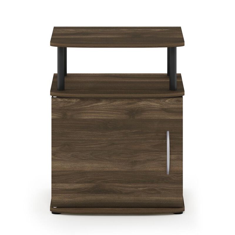 FURINNO JAYA Utility Design End Table, Columbia Walnut/Black