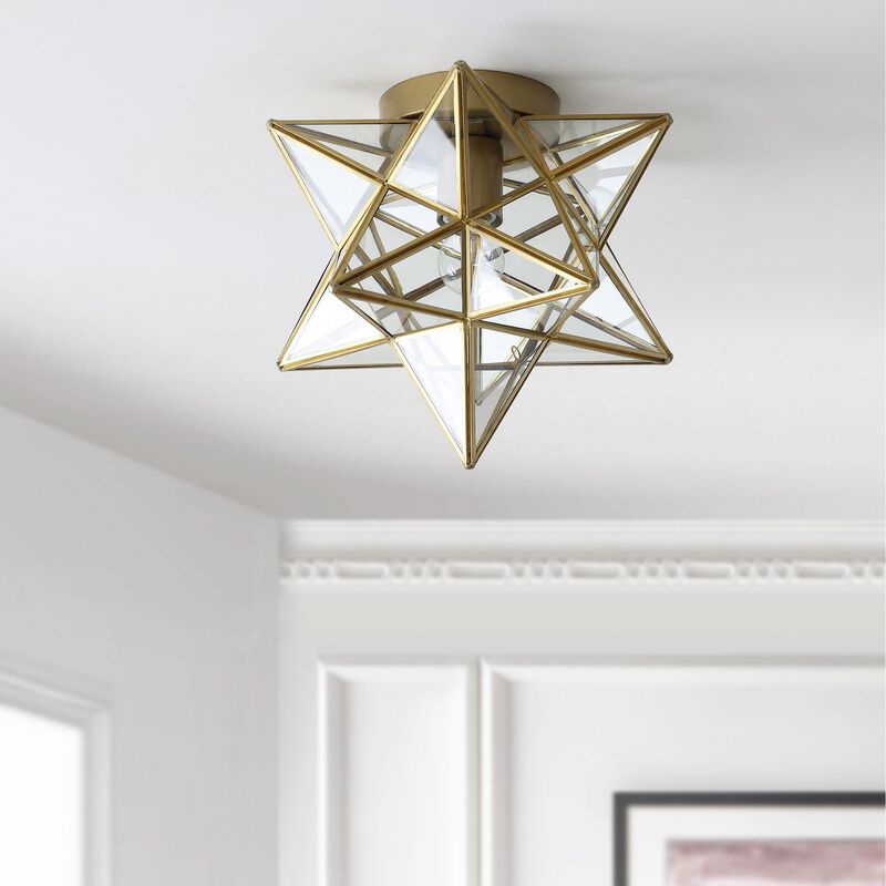 Stella Moravian Star Metal/Clear Glass LED Pendant