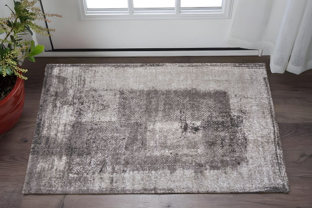 HomeRoots Abstract Distressed Area Rug