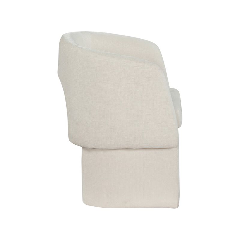 Meridian Furniture Emmet Cream Chenille Fabric Dining Chair / Accent Chair