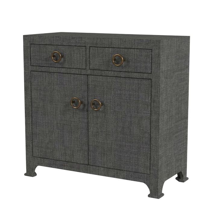 Butler Specialty Chatham 2-Drawer Raffia Cabinet, Charcoal