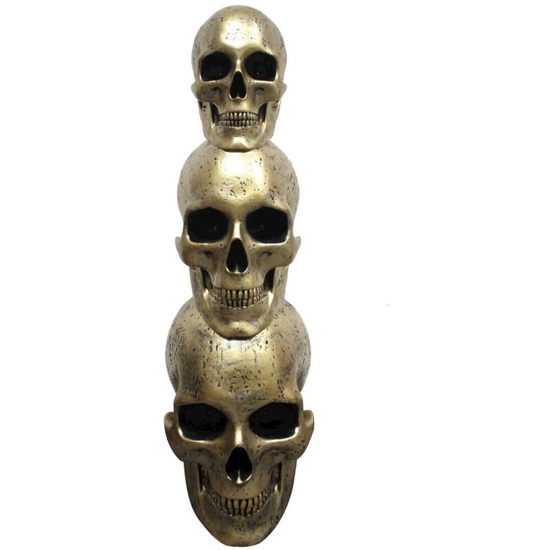 Haunted Hill Farm HHF 36 Stack of 3 Skulls - LED Eyes, 15X12X36H