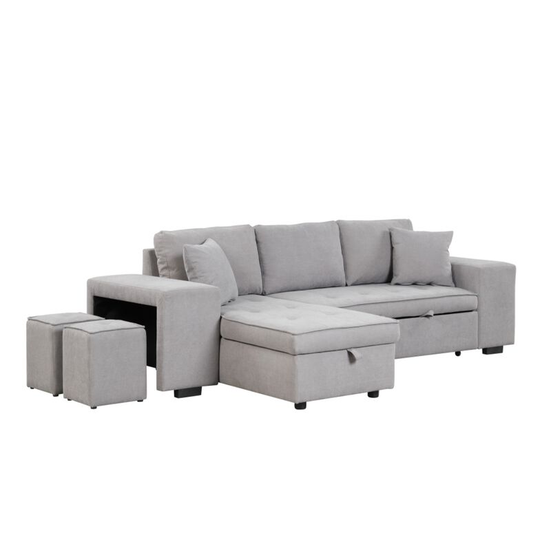 Torwuf Reversible Sleeper Sectional Sofa image number 4
