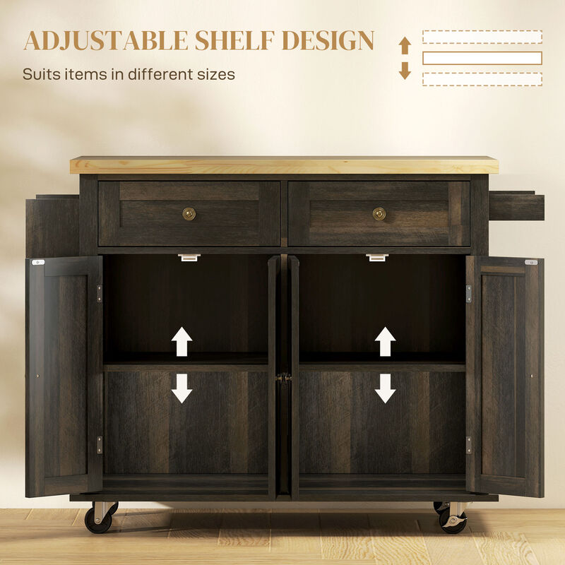 Wooden Kitchen Island &ndash; Freestanding Organizer for Pantry & Kitchen image number 3