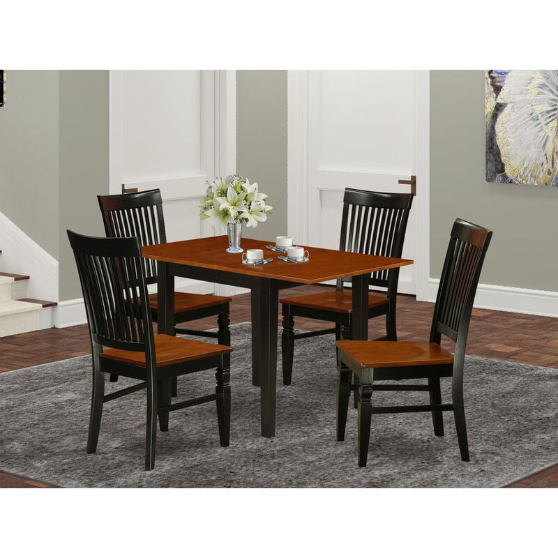 East West Furniture Dining Room Set Black & Cherry