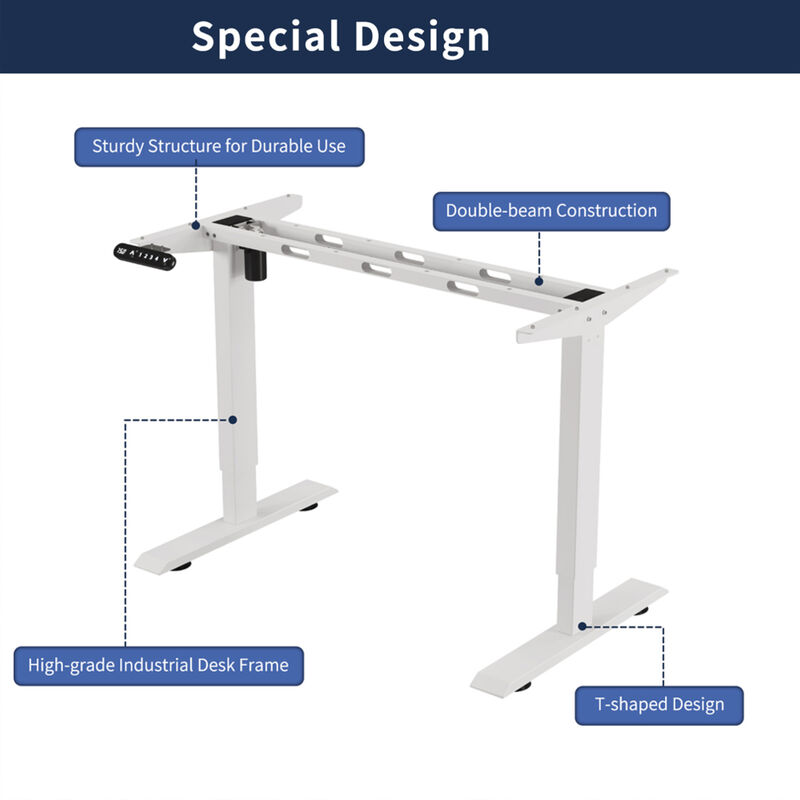 GOODSILO Electric Standing Desk with Height Adjustable Feature for Home and Office Modern Computer Table Gaming Desk image number 9