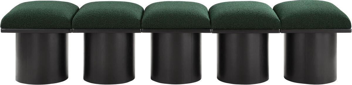 Meridian Furniture Pavilion Green Boucle Fabric Bench