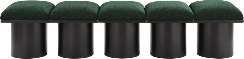 Meridian Furniture Pavilion Green Boucle Fabric Bench