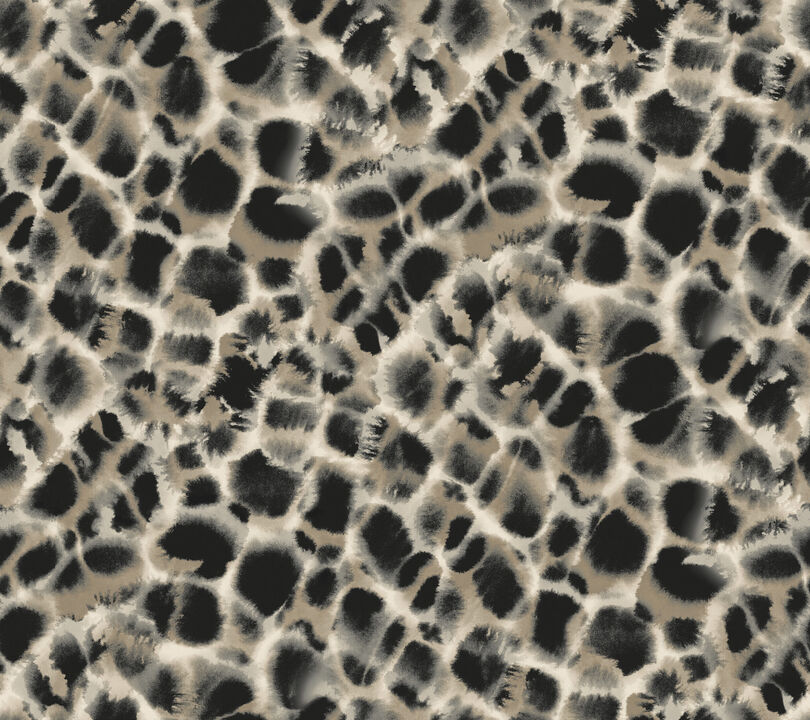 Leopard Rosettes Black Wallpaper