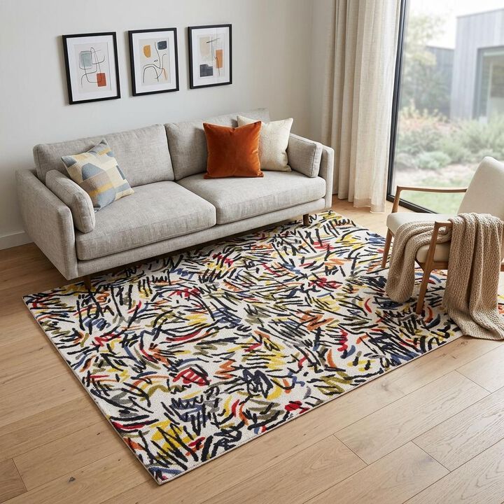 HomeRoots Abstract Non Skid Area Rug