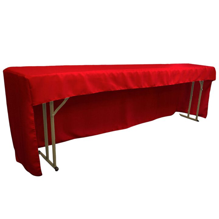 96x18 Inch Open Back Tablecloth Polyester Poplin Fitted Display Table Cover