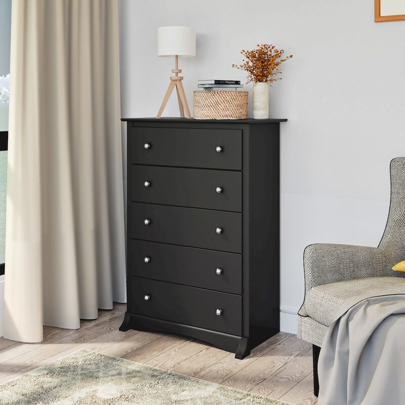 Prepac Black Sonoma 5 Drawer Chest