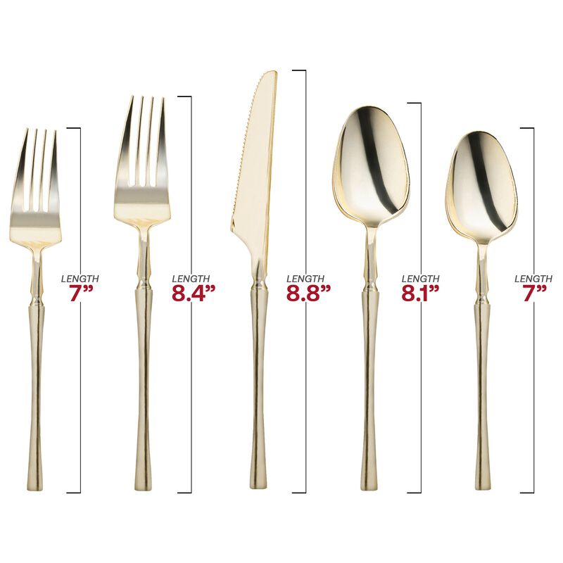 Shiny Gold Moderno Plastic Cutlery Set (40 Sets) image number 2