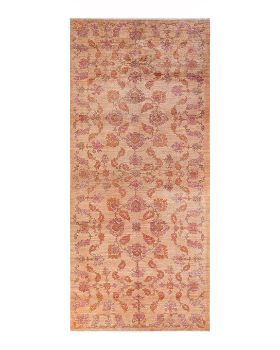 Oushak, One-of-a-Kind Hand-Knotted Area Rug  - Beige, 6' 1" x 13' 9"