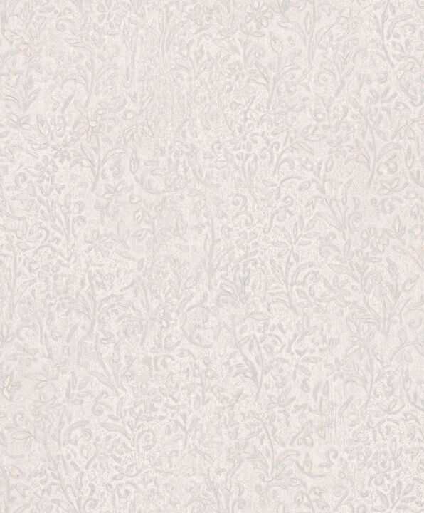 Sculpted Floral Aqua Relief Wallpaper