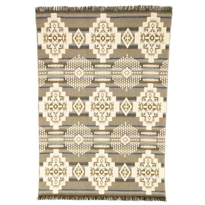 HomeRoots Gray Woven Acrylic Reversable Throw