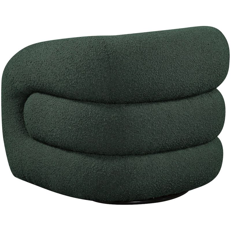 Meridian Furniture Roxbury Green Boucle Fabric Swivel Accent Chair