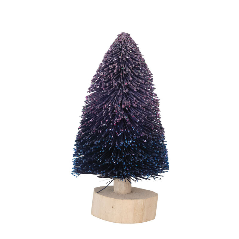Bottle Brush Tree with Wood Base, Purple image number 0