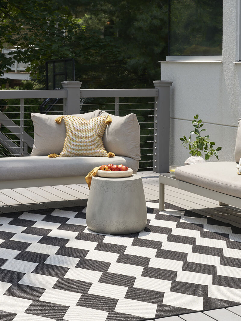 Positano POS04 Black 6' x 9' Rug