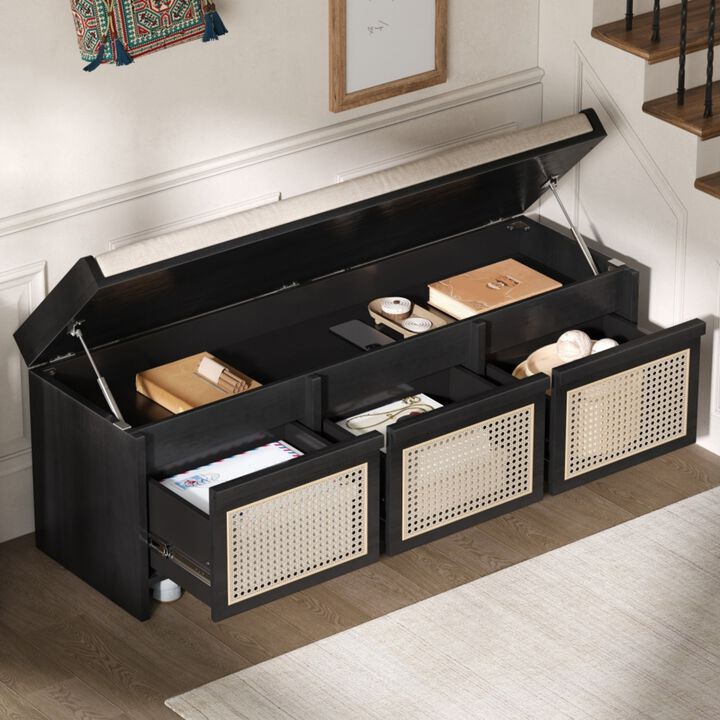Seckbo Retro Button Tufted Upholstered Storage Bench