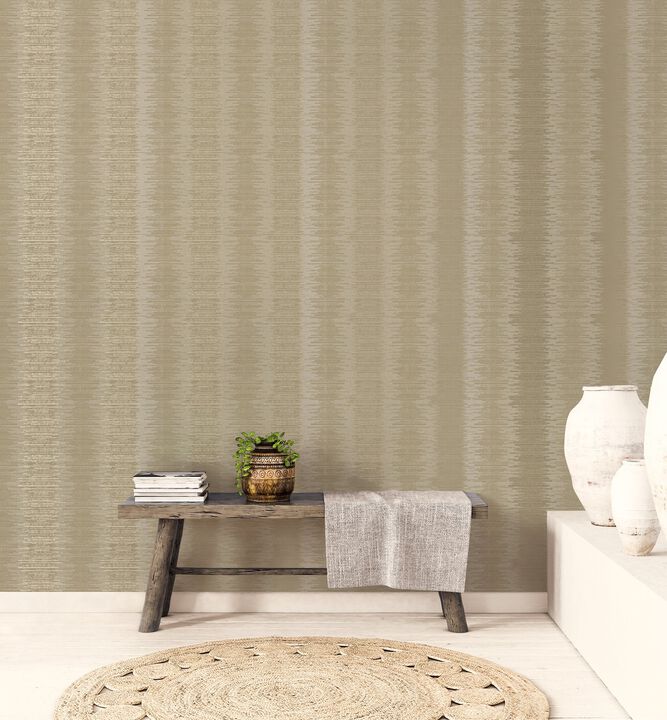 Metallic FX Metallic Layered Stripe Gold Wallpaper W78198