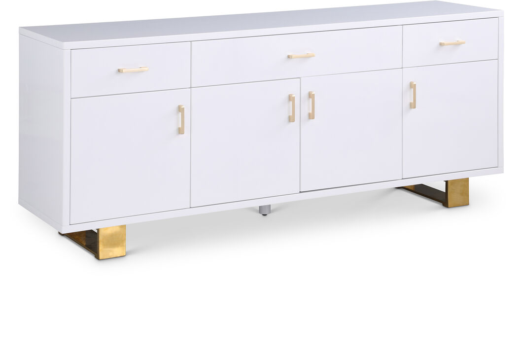 Meridian Furniture Excel White Lacquer Sideboard/Buffet