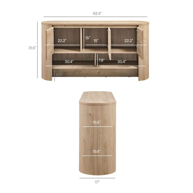 Duval 62" Curved Sideboard image number 2